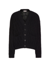 VALENTINO MEN'S WOOL CARDIGAN WITH TOILE ICONOGRAPHY PATTERN
