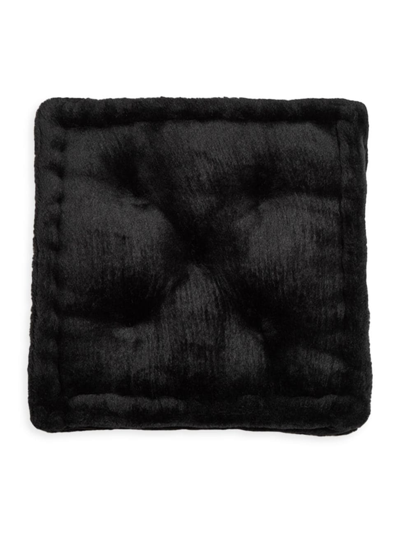 Apparis Claudia Faux Fur Floor Pillow In Noir
