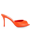 Christian Louboutin Me Dolly Napa Red Sole Slide Sandals In Orange