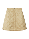 Burberry Almond Beige Quilted A-line Skirt In Soap