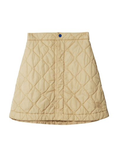 Burberry Women's Quilted A-line Miniskirt In Soap