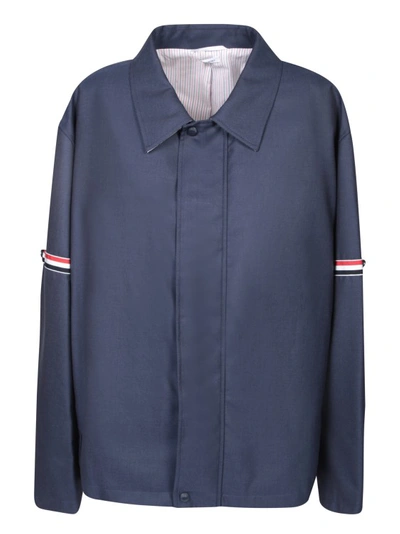 Thom Browne Striped Details Jacket In Blue