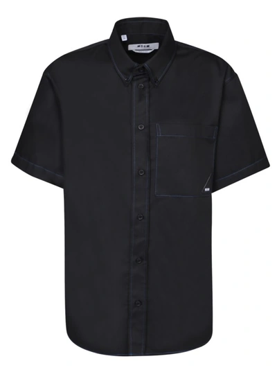 Msgm Cotton Shirt In Black