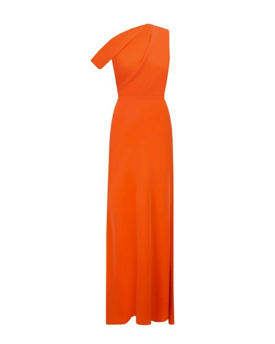 Gemy Maalouf Orange Crepe Long Dress - Long Dresses