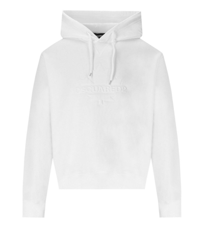 Dsquared2 Logo-appliqué Cotton Hoodie In White