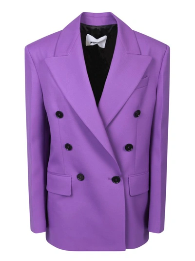 Msgm Wool Jacket In Purple
