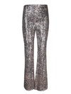 Liu •jo Sequin-embellished Straight-leg Trousers In Grey