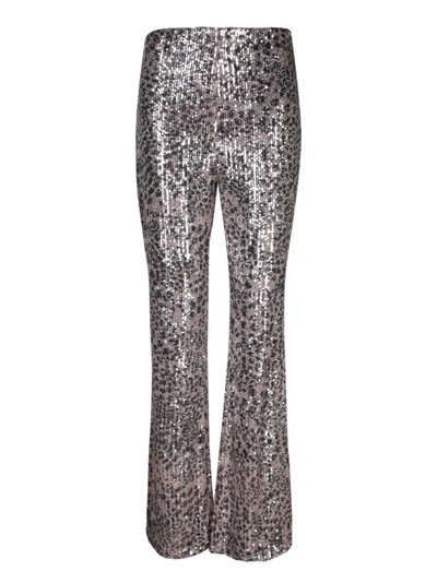 Liu •jo Sequin-embellished Straight-leg Trousers In Grey