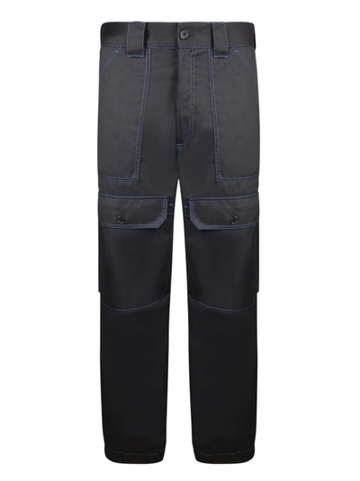 Msgm Cotton-blend Trousers In Black