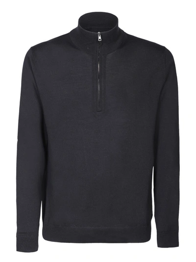 Zanone Zip Roll-neck Sweater In Gray