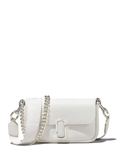 Marc Jacobs 'j Marc Mini' White Shoulder Bag With Logo Buckle In Smooth Leather Woman
