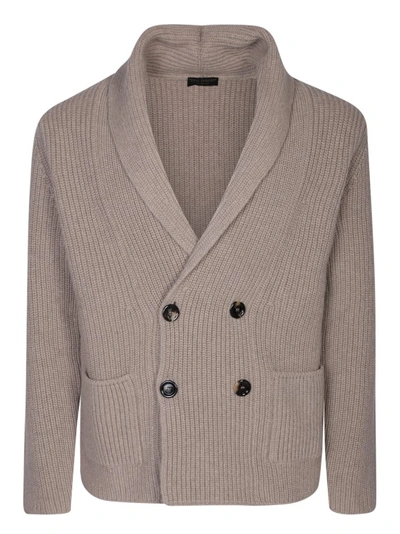 Dell'oglio Shawl Collar Cardigan In Neutrals