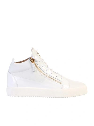 Giuseppe Zanotti Leather High Top Sneakers In White