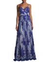 CATHERINE DEANE SLEEVELESS BEADED LACE GOWN,PROD130110061