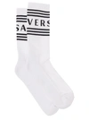 Versace White Cotton Socks With Logo In White