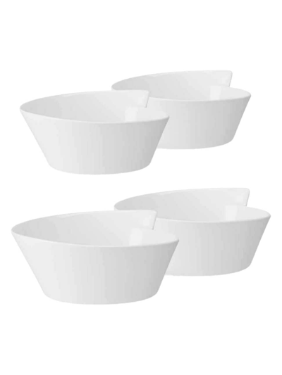 Villeroy & Boch Newwave Large Round Rice Bowl Set Of 4 In White