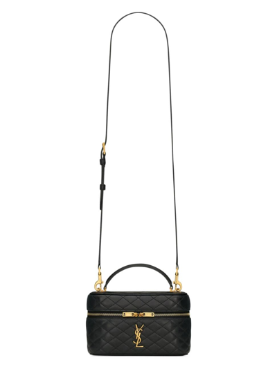 Saint Laurent Elegant Mini Leather Shoulder Handbag In Black