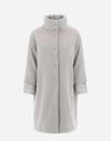 Herno Business Cashmere And Nylon Ultralight Coat In Grey Pearl