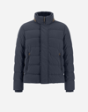 Herno Suede-look Bomber Jacket In Resort Blue