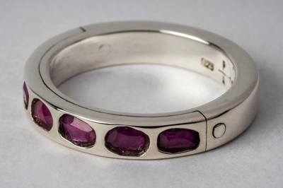 Parts Of Four Sistema Ring (mega Pavé, Ruby Slices, 4mm, Pa+rub) In Polished Sterling Silver
