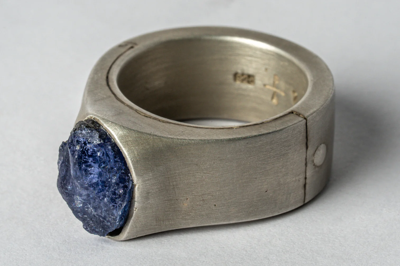 Parts Of Four Sistema Ring (terrestrial Surfaced, Expanded, 9mm, Tanzanite, Da+tan) In Dirty Sterling