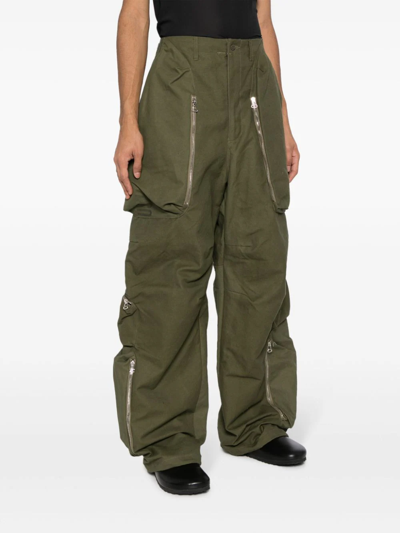 Readymade Wide-leg Cotton Cargo Trousers In Grey