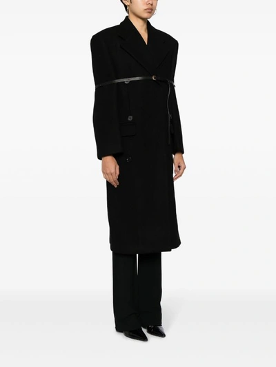 Recto Giverny Belted Wool-cashmere Jacket In Black
