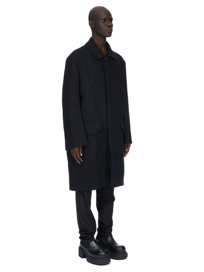 Rick Owens Black Jumbo Mac Coat In 09 Black