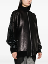 Rick Owens Sequin Oversize Wool Bomber Jacket In 099909 Black/black Matte/shiny Black