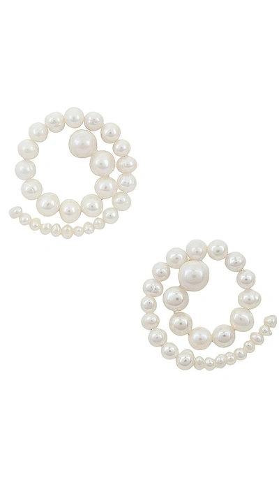 Eliou Spiral Earrings In Freshwater Pearl