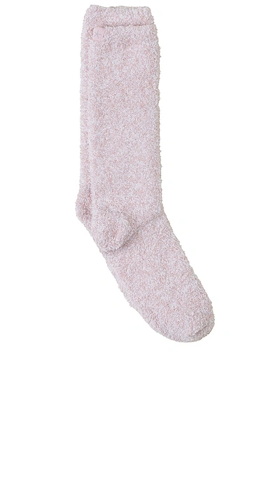 Barefoot Dreams Cozychic Womens Heathered Socks In Blush