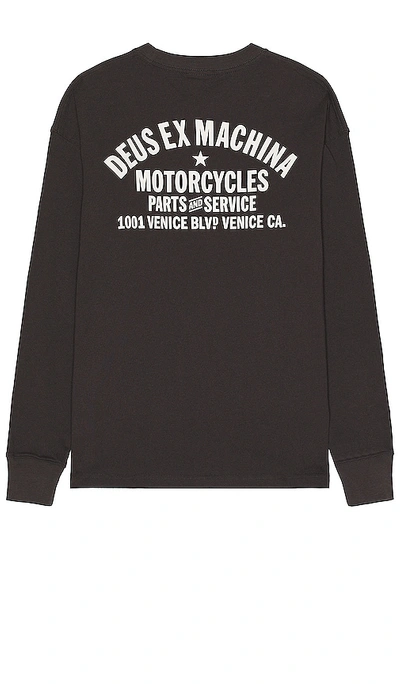 Deus Ex Machina Oversized Venice Long Sleeve Tee In 炭黑色