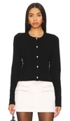 Cami Nyc Aurla Merino Wool Lace-back Cardigan In Black