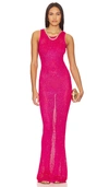 Asta Resort Natalia Dress In Magenta Sequin