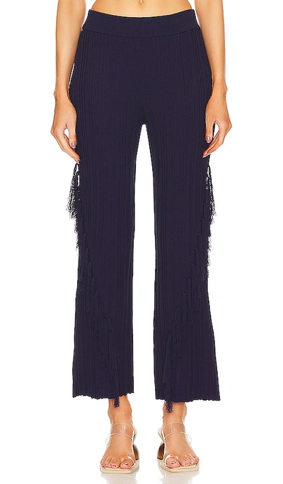 Cult Gaia Maude Knit Pant In Navy
