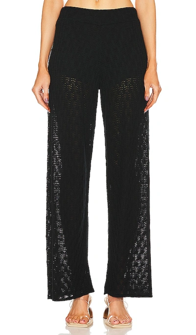 Cult Gaia Jayla Flare Knit Pant In Black