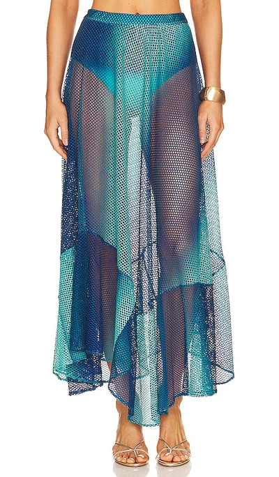 Patbo X Alessandra Ambrioso Ombre Beach Skirt In High Tide