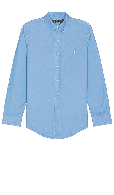 Polo Ralph Lauren Oxford Long Sleeve Shirt In Harbor Island Blue