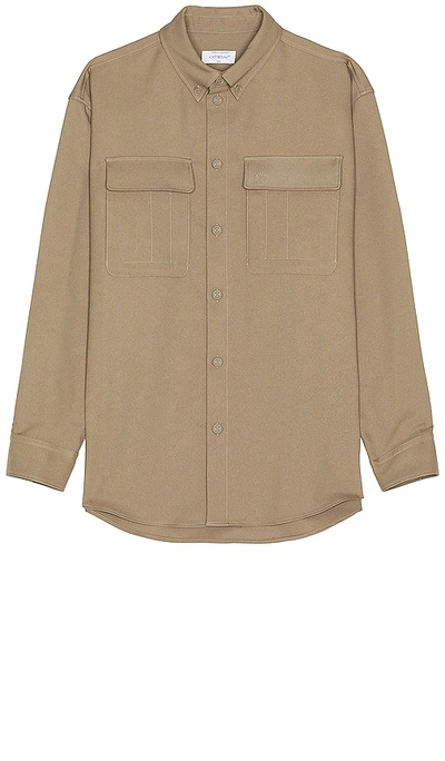 Off-white Off White Technical Drill Overshirt In Beige