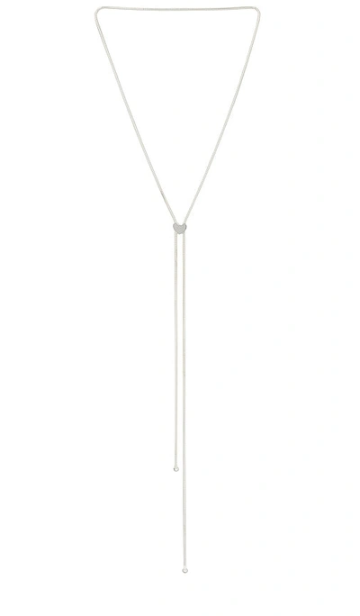 Loren Stewart Heart Bolo Necklace In Metallic Silver