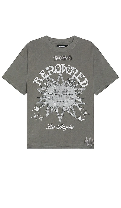 Renowned Astrology The Sun Graphic T-shirt In Washed Grey