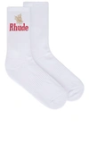 RHUDE 短袜 – 白色 & 红色