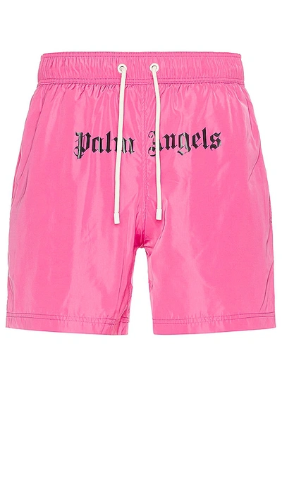 Palm Angels Classic Logo Swimshorts In Fuchsia