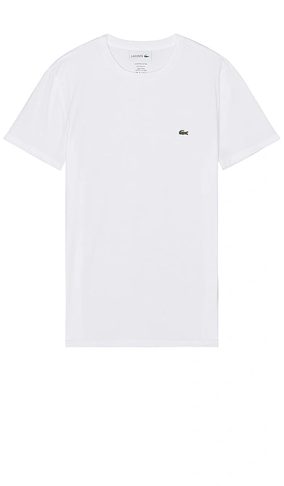 Lacoste Crew Neck Pima Cotton Jersey T-shirt In White