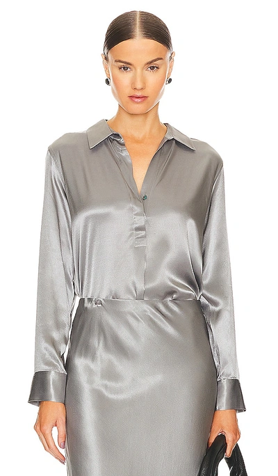 Rails Nissa Shirt Ivory In Metallic Silver