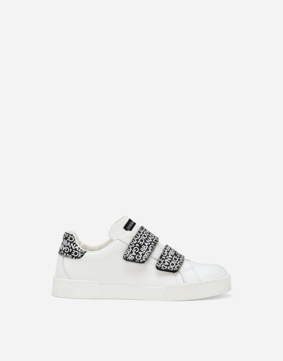 Dolce & Gabbana Calfskin Portofino Trainers In White