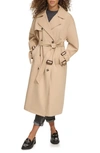 Levi's Belted Long Trench Coat In Khaki