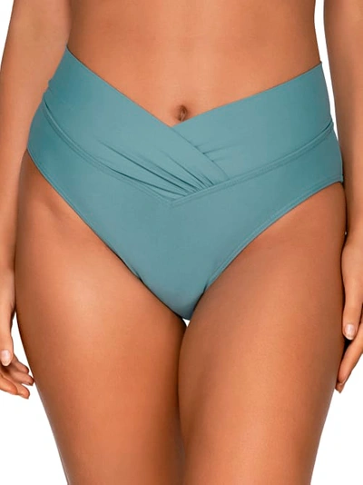 Sunsets Summer Lovin' V-front Bikini Bottom In Ocean