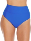 Sunsets Fold-over High-waist Bikini Bottom In Electric Blue