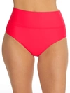 Sunsets Fold-over High-waist Bikini Bottom In Geranium